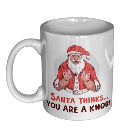 Santa Thinks You Are... Personalised Mug Funny Insult Christmas Mug